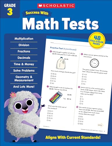 Imagen de archivo de Scholastic Success with Math Tests Grade 3 Workbook a la venta por ThriftBooks-Dallas