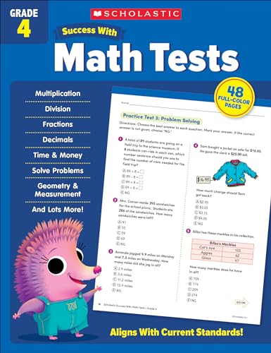 Imagen de archivo de Scholastic Success with Math Tests Grade 4 Workbook a la venta por Once Upon A Time Books