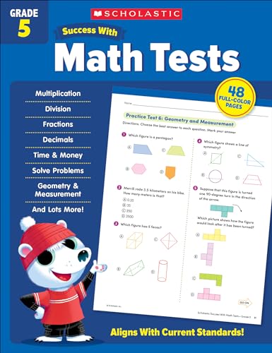 Imagen de archivo de Scholastic Success with Math Tests Grade 5 Workbook a la venta por Upward Bound Books