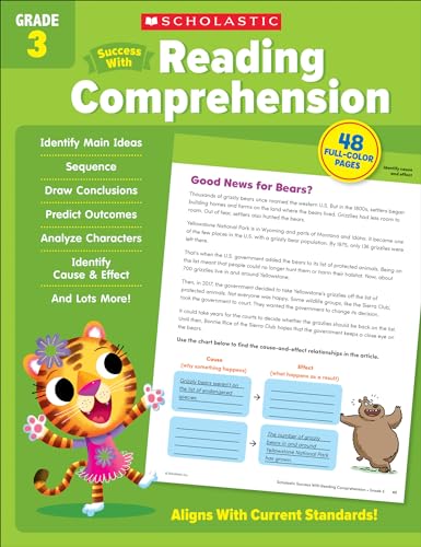 Imagen de archivo de Scholastic Success with Reading Comprehension Grade 3 Workbook a la venta por Lakeside Books