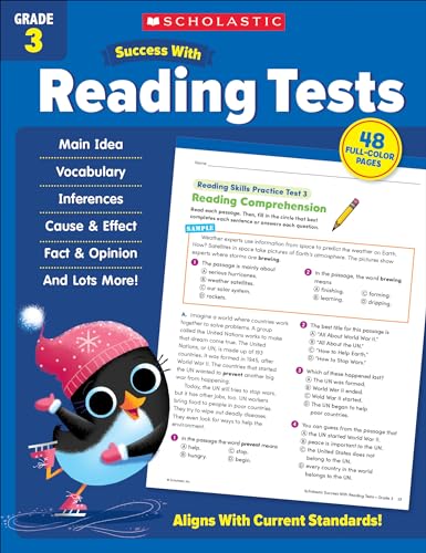 Stock image for Scholastic Success with Reading Tests Grade 3 Workbook for sale by SecondSale