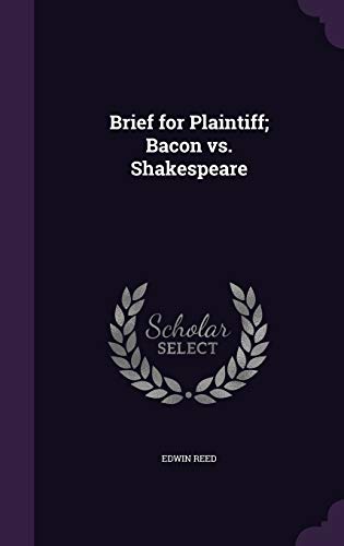 9781346843568: Brief for Plaintiff; Bacon vs. Shakespeare