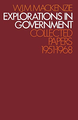 Stock image for Explorations in Government: Collected Papers: 1951-1968 for sale by Chiron Media