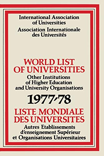 Stock image for World List of Universities 1977 - 78 / Liste Mondiale des Universites for sale by Chiron Media