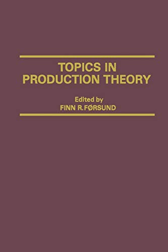 Imagen de archivo de Topics in Production Theory a la venta por Chiron Media