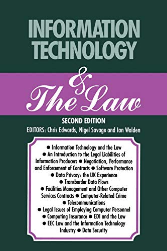 Beispielbild fr Information Technology & The Law zum Verkauf von THE SAINT BOOKSTORE