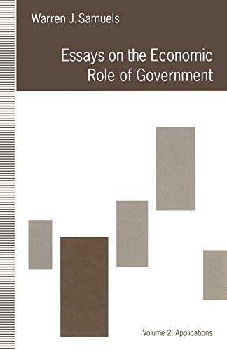 Imagen de stock para Essays on the Economic Role of Government: Volume 2: Applications