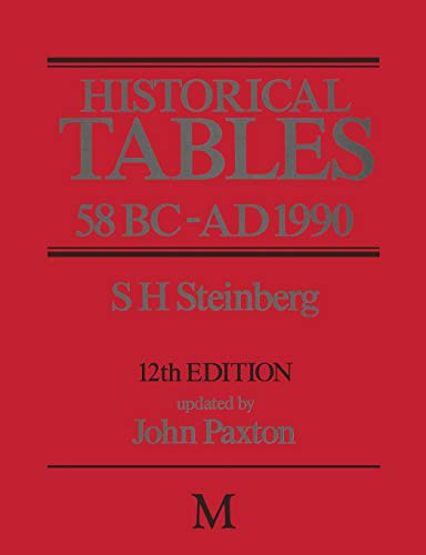 9781349127481: Historical Tables 58 BC - AD 1990