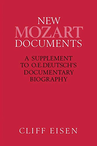9781349216482: New Mozart Documents: A Supplement to O.e.deutsch's Documentary Biography