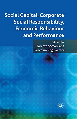 9781349314058: Social Capital, Corporate Social Responsibility, Economic Behaviour and Performance