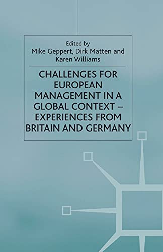 Stock image for Challenges for European Management in a Global Context for sale by Kennys Bookshop and Art Galleries Ltd.