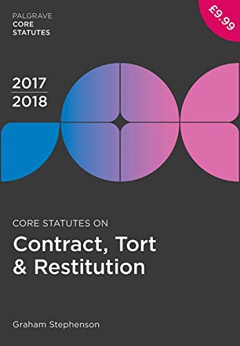 Beispielbild fr Core Statutes on Contract, Tort & Restitution 2017-18 (Macmillan Core Statutes) zum Verkauf von WorldofBooks