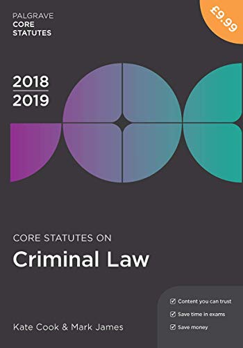 Beispielbild fr Core Statutes on Criminal Law 2018-19 (Macmillan Core Statutes) zum Verkauf von AwesomeBooks