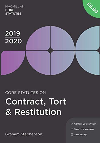 Beispielbild fr Core Statutes on Contract, Tort & Restitution 2019-20 (Macmillan Core Statutes) zum Verkauf von WorldofBooks