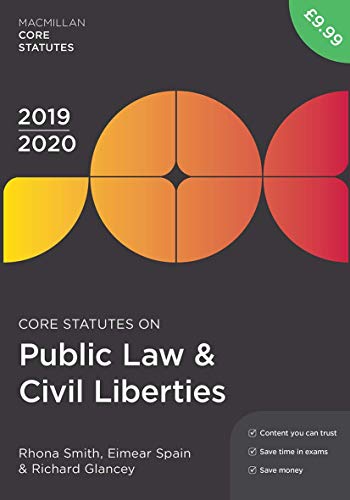 Stock image for Core Statutes on Public Law Civil Liberties 2019-20 (Macmillan Core Statutes) for sale by Blue Vase Books