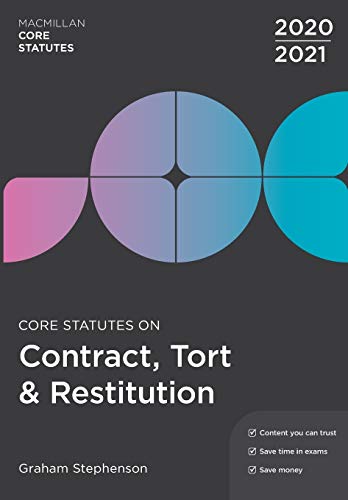 9781352010466: Core Statutes on Contract, Tort & Restitution 2020-21 (Macmillan Core Statutes)