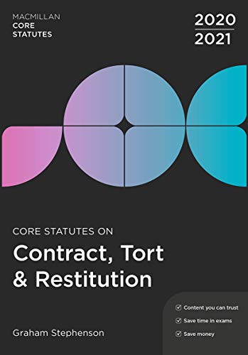 9781352010466: Core Statutes on Contract, Tort & Restitution 2020-21 (Macmillan Core Statutes, 58)