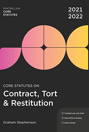 Beispielbild fr Core Statutes on Contract, Tort & Restitution 2021-22 (Macmillan Core Statutes) zum Verkauf von medimops