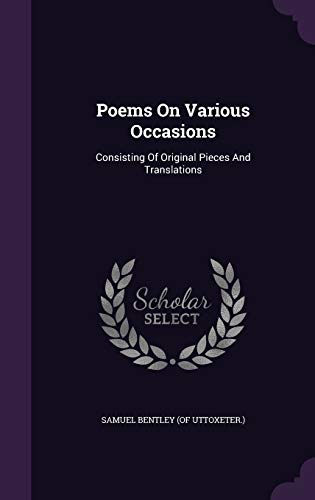9781354518434: Poems On Various Occasions: Consisting Of Original Pieces And Translations