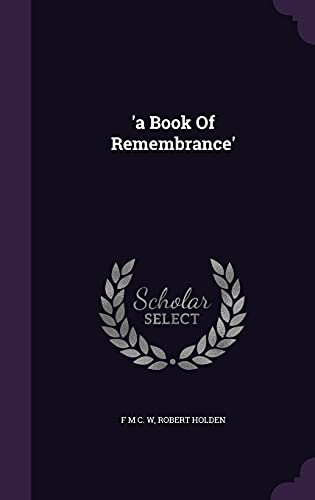 Stock image for 'a Book Of Remembrance' for sale by ALLBOOKS1
