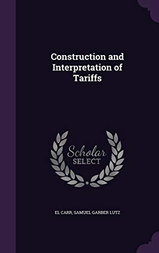 9781355320623: Construction and Interpretation of Tariffs