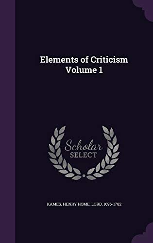 9781355393900: Elements of Criticism Volume 1