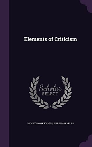 Stock image for Elements of Criticism for sale by Majestic Books