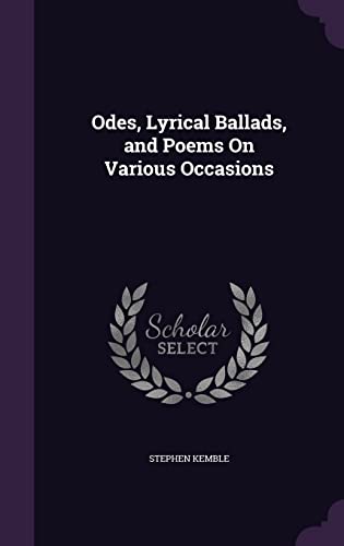 9781357907105: Odes, Lyrical Ballads, and Poems On Various Occasions
