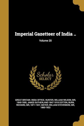 Stock image for Imperial Gazetteer of India .; Volume 20 for sale by Book Deals