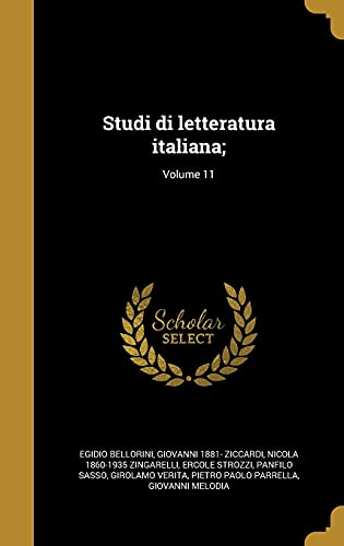 9781363769087: Studi di letteratura italiana;; Volume 11