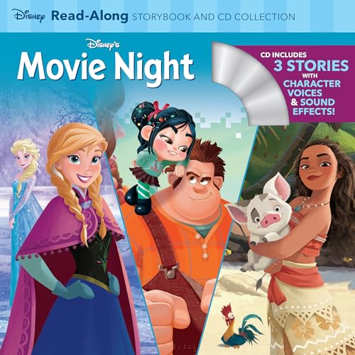 9781368028646: Disney's Movie Night Read-Along Storybook and CD Collection: 3-In-1 Feature Animation Bind-Up: Wreck-it-Ralph / Frozen / Moana (Disney Read-Along Storybook and CD Collection)