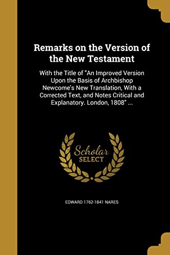 9781371448127: Remarks on the Version of the New Testament