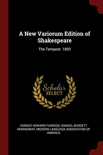 9781375686921: A New Variorum Edition of Shakespeare: The Tempest. 1892