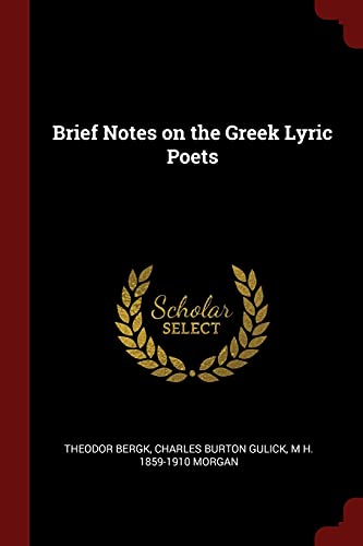 Imagen de archivo de Brief Notes on the Greek Lyric Poets a la venta por Reuseabook