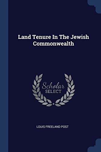 Imagen de archivo de Land Tenure In The Jewish Commonwealth a la venta por Books Puddle