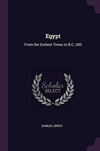 Stock image for Egypt: From the Earliest Times to B.C. 300 [Soft Cover ] for sale by booksXpress