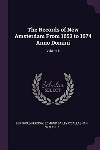 Imagen de archivo de The Records of New Amsterdam From 1653 to 1674 Anno Domini; Volume 6 a la venta por Majestic Books