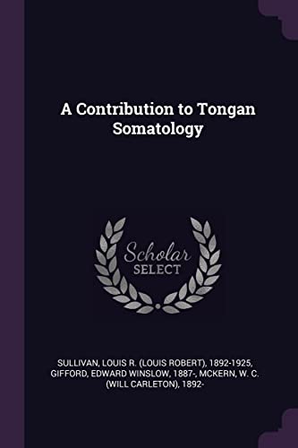 9781378672143: A Contribution to Tongan Somatology