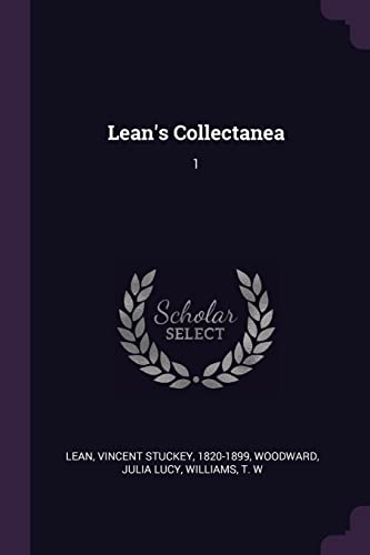 Beispielbild fr Lean's Collectanea: 1 zum Verkauf von ALLBOOKS1