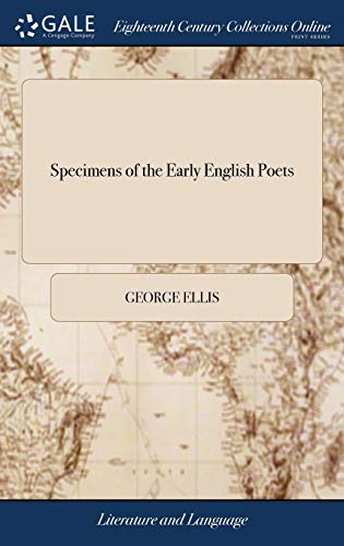 Imagen de archivo de Specimens of the Early English Poets a la venta por Lucky's Textbooks