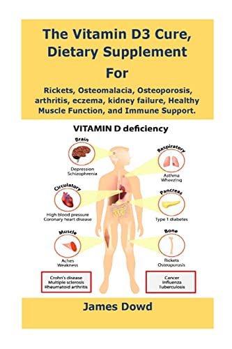 Stock image for The Vitamin D3 Cure, Dietary supplement for Rickets, Osteomalacia, Osteoporosis, arthritis, eczema, kidney failure, Healthy Muscle Function, and Immune Support. for sale by GF Books, Inc.