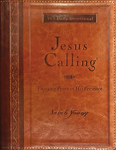 Stock image for Jesus Calling, Large Text Brown Leathersoft, with full Scriptures: Enjoying Peace in His Presence (a 365-day Devotional) for sale by Goodwill Books