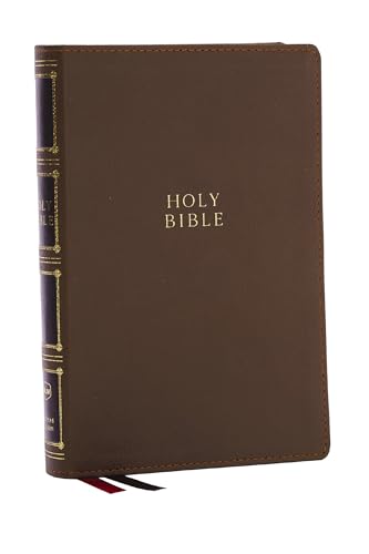 Beispielbild fr NKJV, Compact Center-Column Reference Bible, Brown Leathersoft, Red Letter, Comfort Print zum Verkauf von Blackwell's