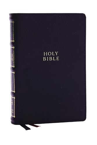 Beispielbild fr NKJV, Compact Center-Column Reference Bible, Black Genuine Leather, Red Letter, Comfort Print zum Verkauf von Blackwell's