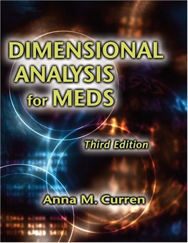 Imagen de archivo de Dimensional Analysis for Meds a la venta por Better World Books