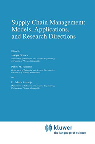 Stock image for Supply Chain Management: Models, Applications, and Research Directions (Applied Optimization, 62) for sale by Phatpocket Limited