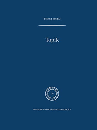 Topik (Phaenomenologica (162), Band 162) [Hardcover] Boehm, Rudolf