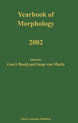 Imagen de archivo de Yearbook of Morphology 2002 a la venta por Fireside Bookshop