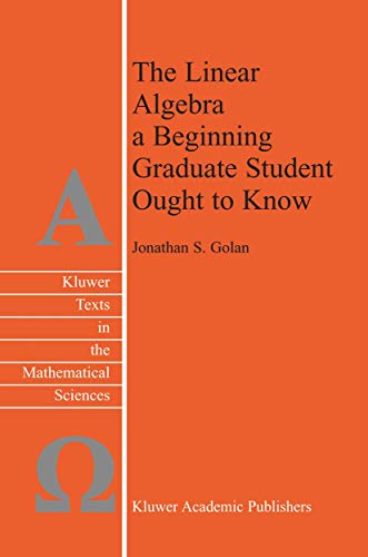 Stock image for The Linear Algebra a Beginning Graduate Student Ought to Know (Texts in the Mathematical Sciences (closed)) for sale by dsmbooks