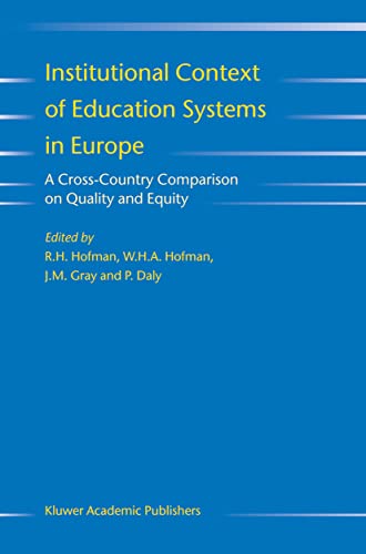 9781402027444: Institutional Context of Education Systems in Europe: A Cross-Country Comparison on Quality and Equity